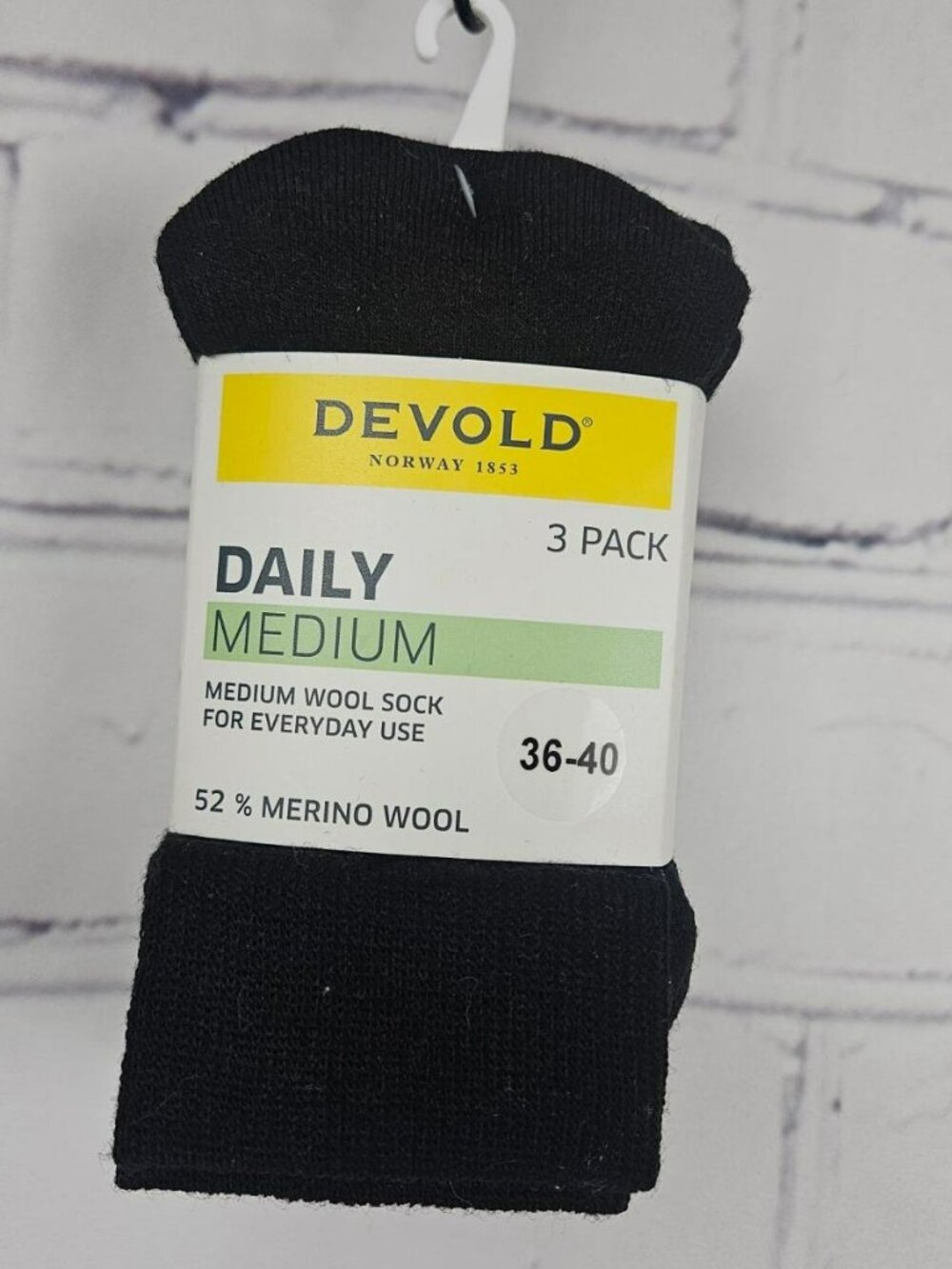 Devold Daily Medium Wool Socks 3 Pair Pack Black Size 36-40 Casual Work Quality